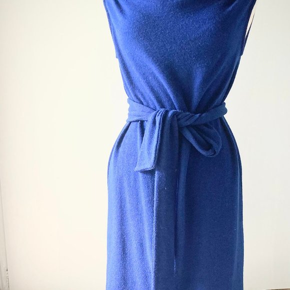 NWOT Blue Sleeveless Sweater Dress w/ Semiprecious Stone Embellishments - Picture 3 of 11